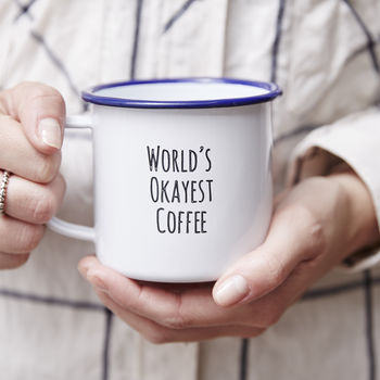 Personalised 'Cup Of Coffee' Enamel Mug, 2 of 3