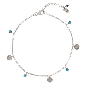 Lakshmi Anklet Turquoise Silver Or Gold Plated, 2 of 9