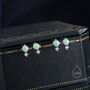 Sterling Silver Tiny Aqua Green Opal And Cz Stud Earrings, thumbnail 3 of 12