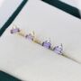 Lilac Purple Baguette And Round Cz Stud Earrings, thumbnail 8 of 12