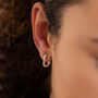 Sterling Silver And Rose Plated Square Hoop Earrings, thumbnail 1 of 6