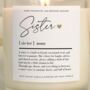 Sister Gift Sister Definition Candle, thumbnail 5 of 6