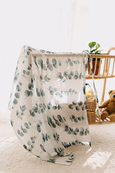 Eucalyptus Muslin Swaddle Baby Blanket, 2 of 12