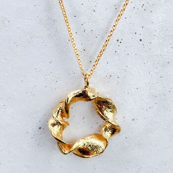 Silver And Gold Twist Flow Statement Pendant Necklace, 5 of 9