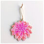 Wooden Pink Dahlia Decoration, thumbnail 1 of 5