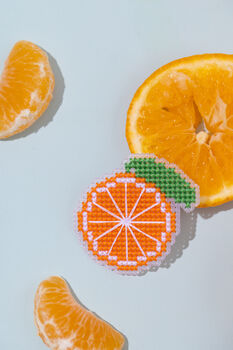 Make Your Own Orange Brooch Cross Stitch Kit, 4 of 6