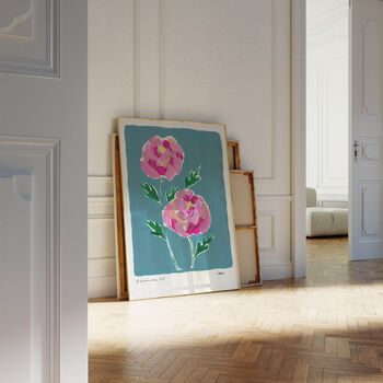 Peonies Hand Painted Art Print, 2 of 6