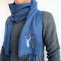 Personalised Men's Blue Stag Scarf, thumbnail 2 of 3