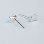 Sterling Silver Simple Curved Stud Earrings, thumbnail 2 of 5