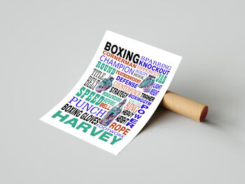Personalised Boxing Typography Print, 3 of 4