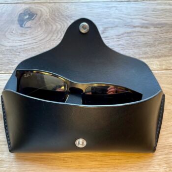 Personalised Black Leather Glasses Case, 8 of 11