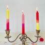 Set Of Three Marble Candles ~ Pink, Orange And Yellow, thumbnail 2 of 3