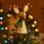 Handmade Felt Sassy Rudolph Christmas Tree Topper, thumbnail 1 of 6