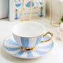 Striped China Teacup And Saucer With Secret Heart, thumbnail 3 of 3
