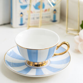Striped China Teacup And Saucer With Secret Heart, 3 of 3