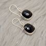 Black Square Onyx Sterling Silver Earrings, thumbnail 3 of 11
