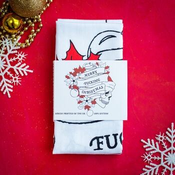 Merry Fucking Christmas Tea Towel Stocking Filler Gift, 6 of 7