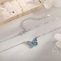 Sterling Silver Blue Enamel Butterfly Pendant Necklace, thumbnail 5 of 11