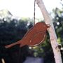 Rusty Robin Hanging Bird Garden Art Decoration, thumbnail 2 of 8
