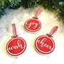 Set Of Three Embroidery Hoop Christmas Tree Decorations, thumbnail 1 of 7