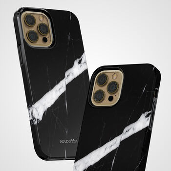 Minimal Black Marble Tough Case For iPhone, 3 of 4