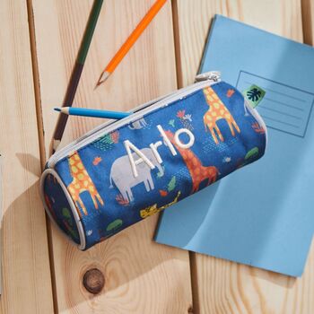 Personalised Blue Safari Pencil Case, 2 of 6
