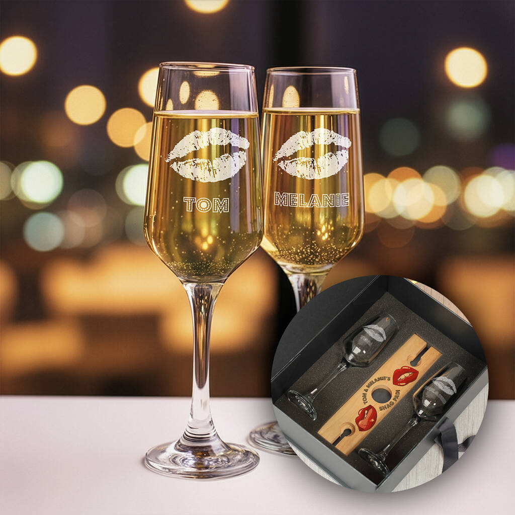 New Home Shag Pad Champagne Flutes And Bottle Butler Gift Set, 1 of 6