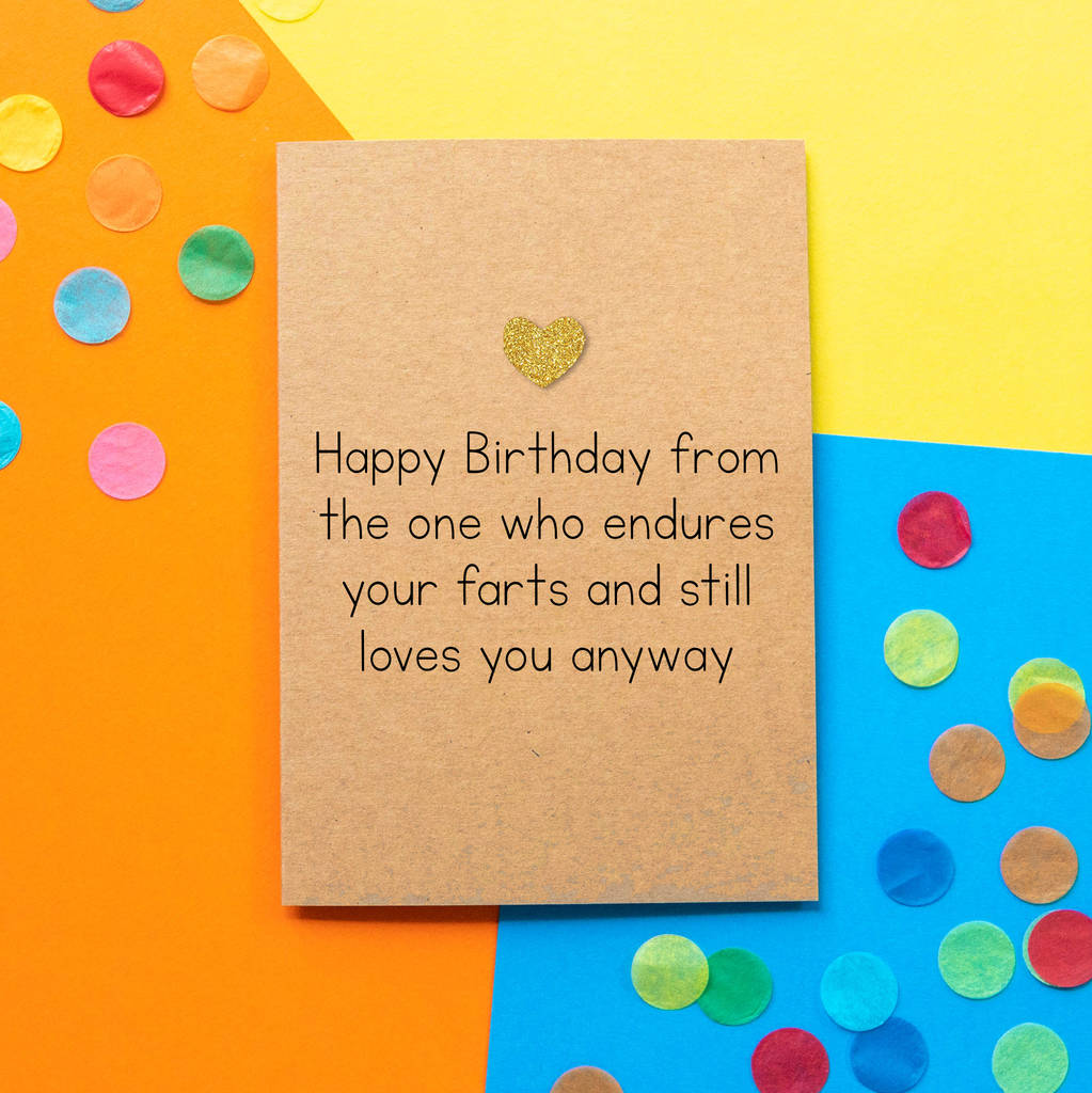 Birthday Farts' Funny Husband Birthday Card By Bettie Confetti |  