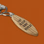 'Eat Sleep Surf Repeat' Oak Surfboard Keyring, thumbnail 1 of 2