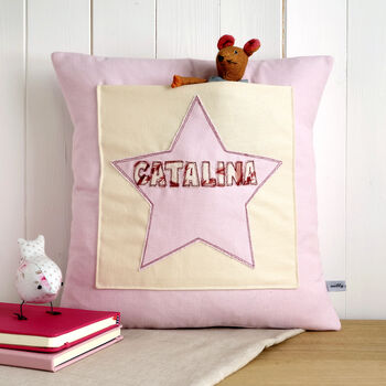 Personalised Pocket Cushion Gift For New Baby Girl, Christening Or Birthday, 9 of 12