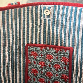 Tote Bag, Beach Bag, Block Print Indian Handbag, 4 of 12