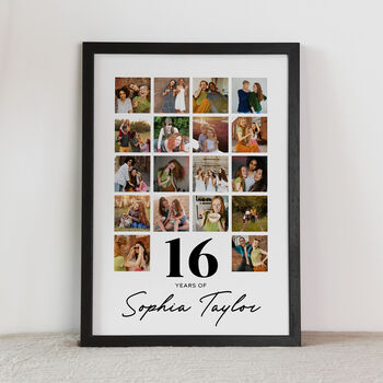 Personalised 16th Birthday Photo Collage, 16th Birthday Gift, 2 of 6