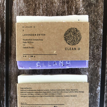 Lavender Detox Handcrafted Artisan Soap Bar, 2 of 2