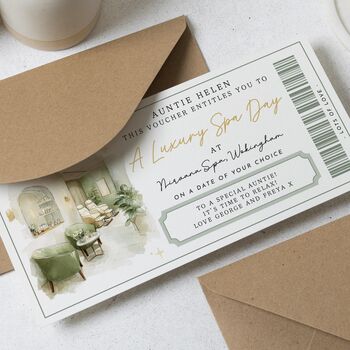 Personalised Auntie Luxury Spa Day Gift Voucher, 3 of 4