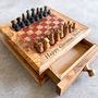 Personalised Handmade Olive Wood Full Chess Board Set, thumbnail 1 of 6