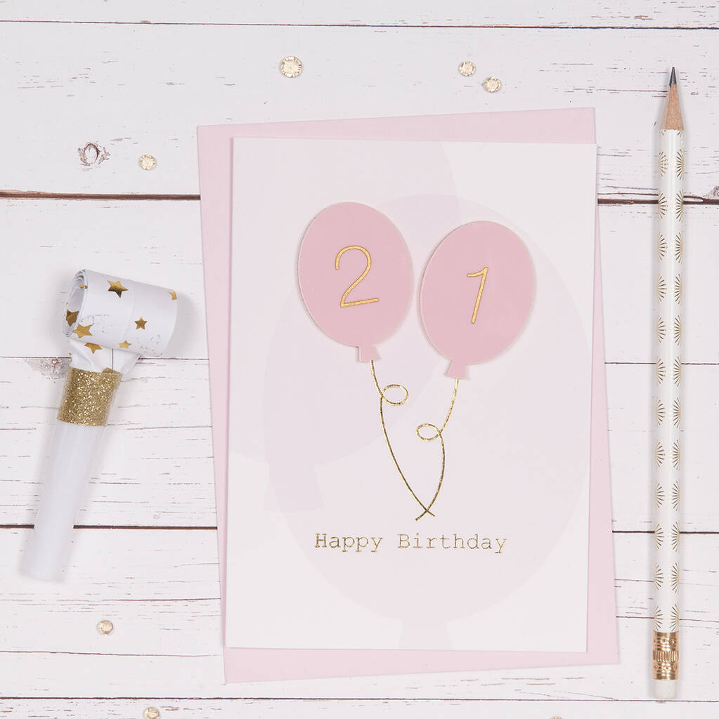 Age 21 Balloons Birthday Card By Aliroo Notonthehighstreet