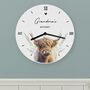 Personalised Highland Cow Clock, thumbnail 1 of 7