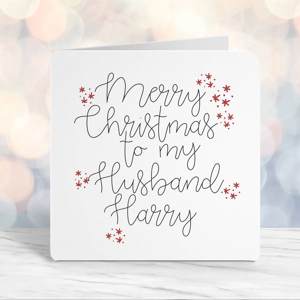 Merry Christmas To My Husband Personalised Script Card By Parsy Card Co ...