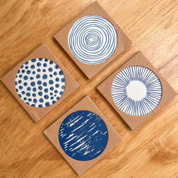 Serenity Blue Coaster Gift Set Of Five, 6 of 7