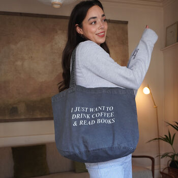 Personalised I Just Want To… Slogan Tote Bag, 4 of 4