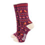 Red Robin Fair Isle Christmas Bamboo Ankle Socks Women's, thumbnail 1 of 3