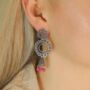 Indian Boho Oxidised Drop Ethnic Jhumkis Earrings, thumbnail 4 of 12