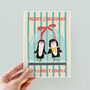 Penguin Christmas Card For Couples, thumbnail 4 of 4