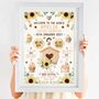 Personalised Keepsake Birth Print Bee Happy, thumbnail 1 of 5