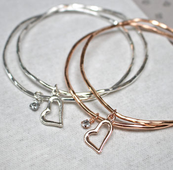 Heart Charm Stacking Bangles, 3 of 5