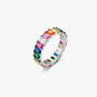Women's Sterling Silver Rainbow Ring With Colourful Stones, thumbnail 1 of 3