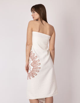 White With Teracotta Sun Organic Cotton Peshtemal Towel, 5 of 5