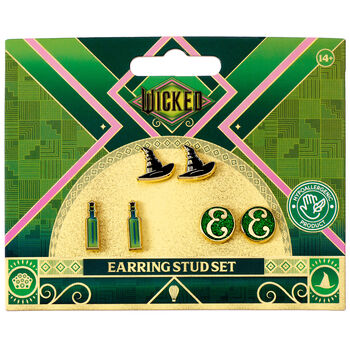 Wicked Hat, Potion And E Logo Stud Earring Set, 3 of 3