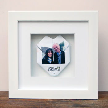 Personalised Framed Couples Origami Photo Heart, 4 of 6