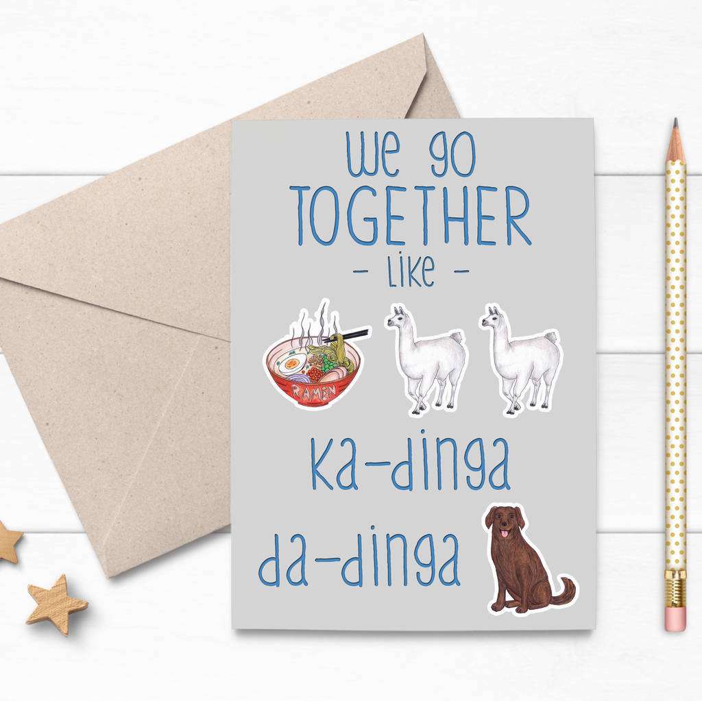 Funny Llama Song Love Card By Cherry Pie Lane 